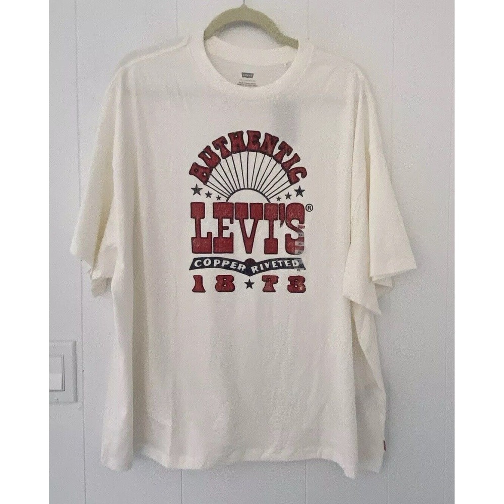 Levi's American Original Logo White T-shirt Oversized Fit XL Unisex NWT